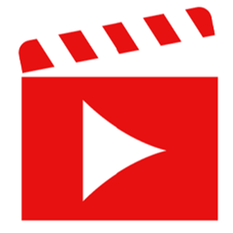 clapboard with play icon 