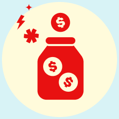 jar with coins icon 