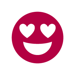 smiley face with heart eyes icon